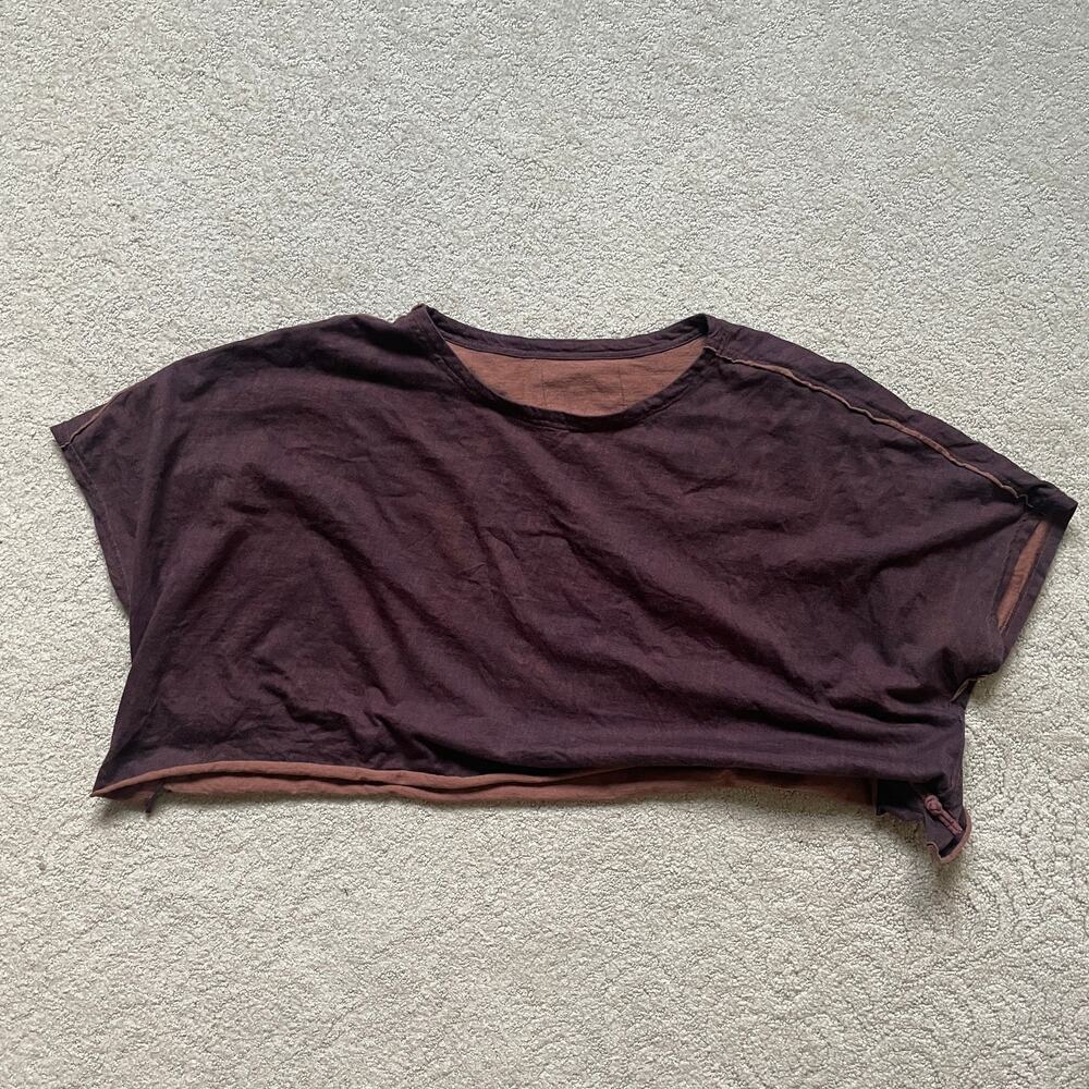 Vintage Boho Loose Fit Linen Top – Oversized Boxy Blouse with Rolled Sleeves - Picture 3 of 6